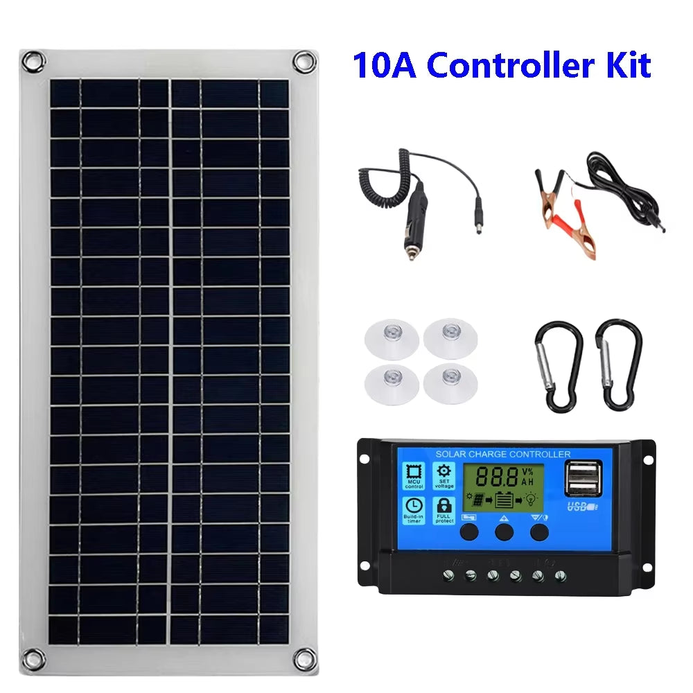 2000W Solar Power System Solar Panel Kit 12V Solar Battery 10A-60A Controller Solar Panel Home Mobile RV Car Caravan Home Campin