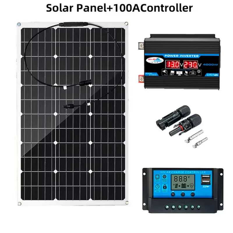 2000W 18V Flexible Solar Panel Charging Panel Photovoltaic Cell System Components High Efficiency Portable Power Bank RV Yacht