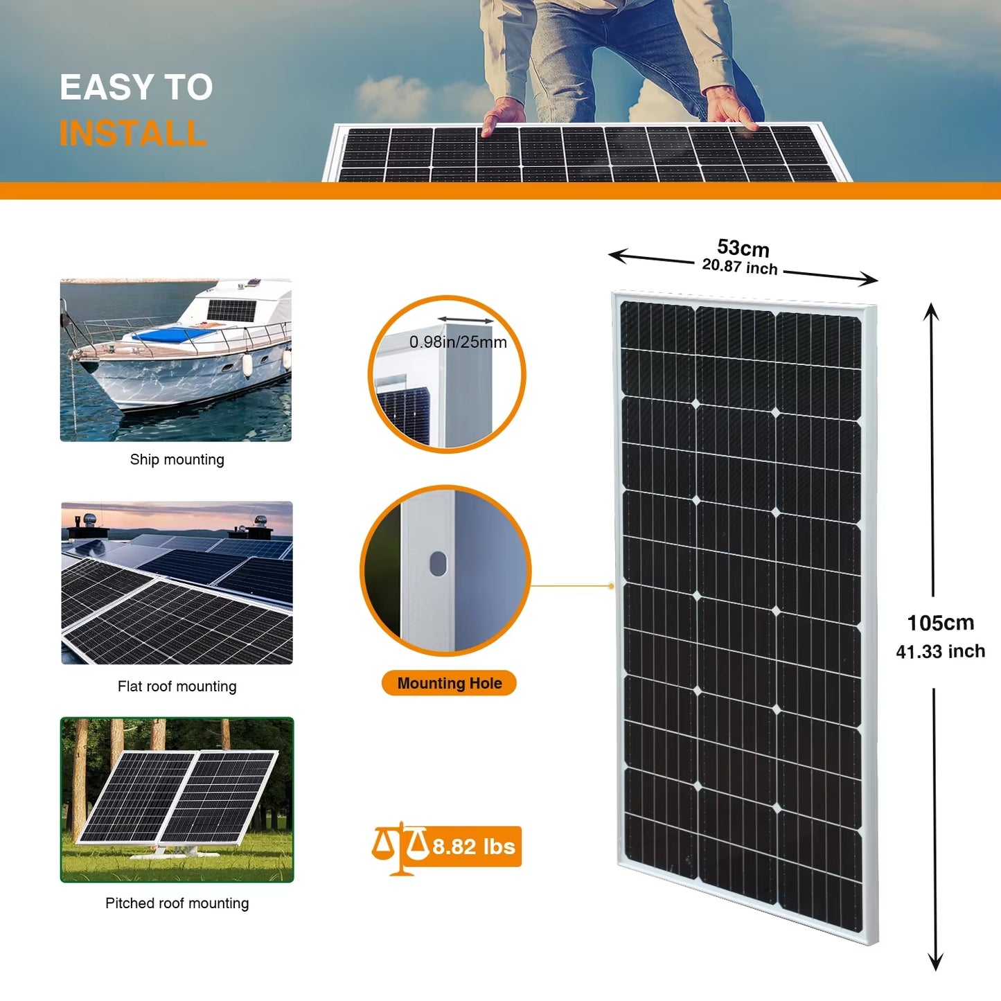 2000W 18V Flexible Solar Panel Charging Panel Photovoltaic Cell System Components High Efficiency Portable Power Bank RV Yacht