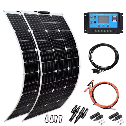 2000W 18V Flexible Solar Panel Charging Panel Photovoltaic Cell System Components High Efficiency Portable Power Bank RV Yacht